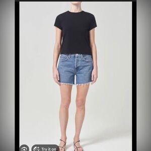 Agolde Parker Long Ruin Size 30 Denim Jean Shorts